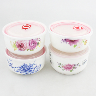 9.9 Yuan ten shop distribution ceramic food container boxes without a fresh handle ceramic bowl