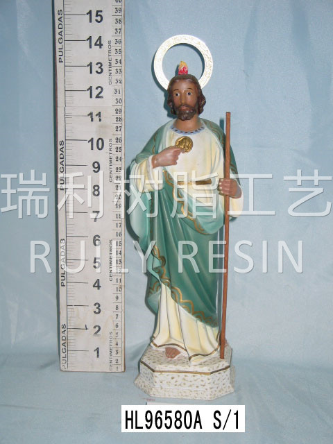 树脂宗教工艺品 摆件 彩绘 光环耶稣