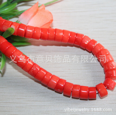 [Yibei Coral] Coral Sea Bamboo Coral 4*8mm septum piece of Buddhist coral spacer pieces