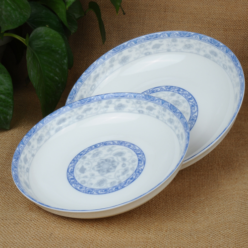 7-Inch Boutique Fashion Soup Plate Dinner Plate Fruit Plate High-End Bone China in-Glaze Decoration for Supermarkets
