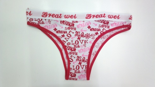 Women‘s Cotton Briefs with Red Letters