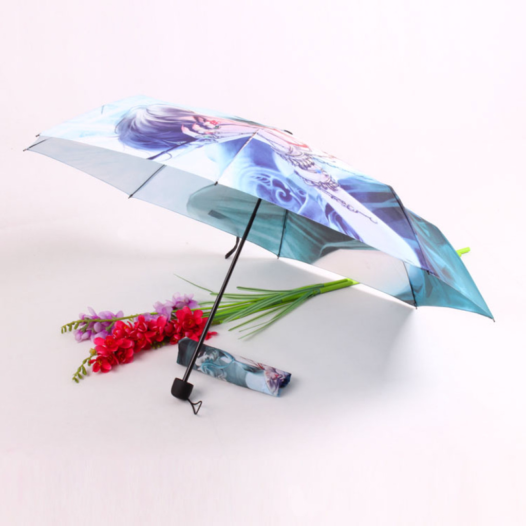动漫图案雨伞卡通人物三折伞 个性创意雨伞 彩印拼接雨伞