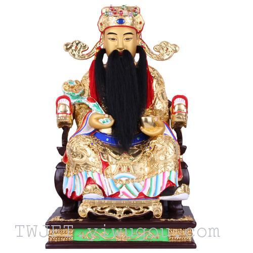 Statue of God of Wealth/Wood Carving Crafts/Religious Articles/Buddha Statue/God of Wealth