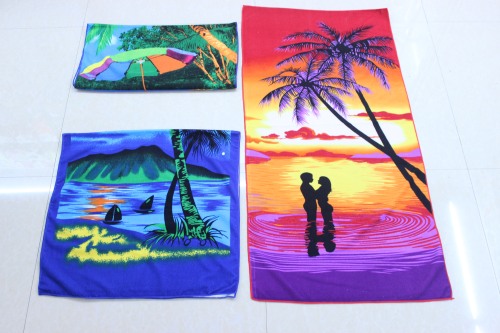 [fengyi] bath towel foreign trade active printing customizable pattern seaside swimming absorbent quick-drying extra large beach towel