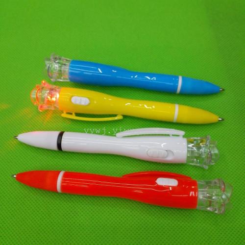 supply rose-shaped led light with pen multi-function small gift promotion small gift ballpoint pen flashlight