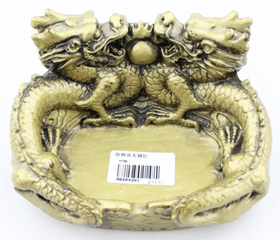 Ten yuan shop supply and distribution business living room decoration crafts resin imitation copper dragon ashtray