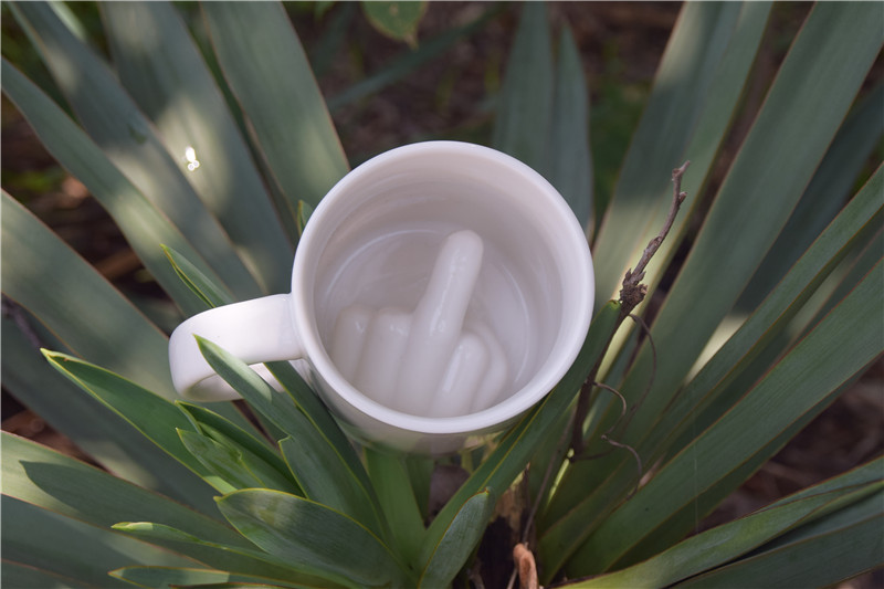 法克杯 创意Fuck陶瓷杯中指杯手指杯新奇特产品