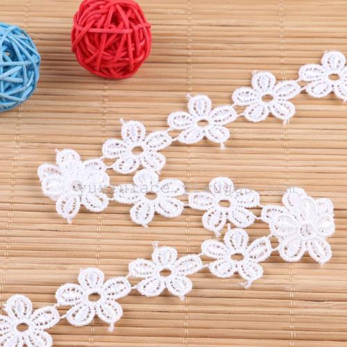 White Small Flower Cotton Lace Clothing Accessories Water-Soluble Embroidery Clothing Material 