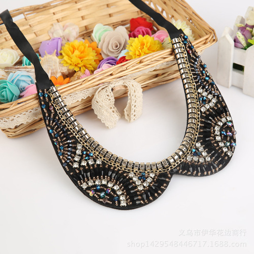 vintage crystal beaded necklace fashion elegant necklace can be processed custom wholesale
