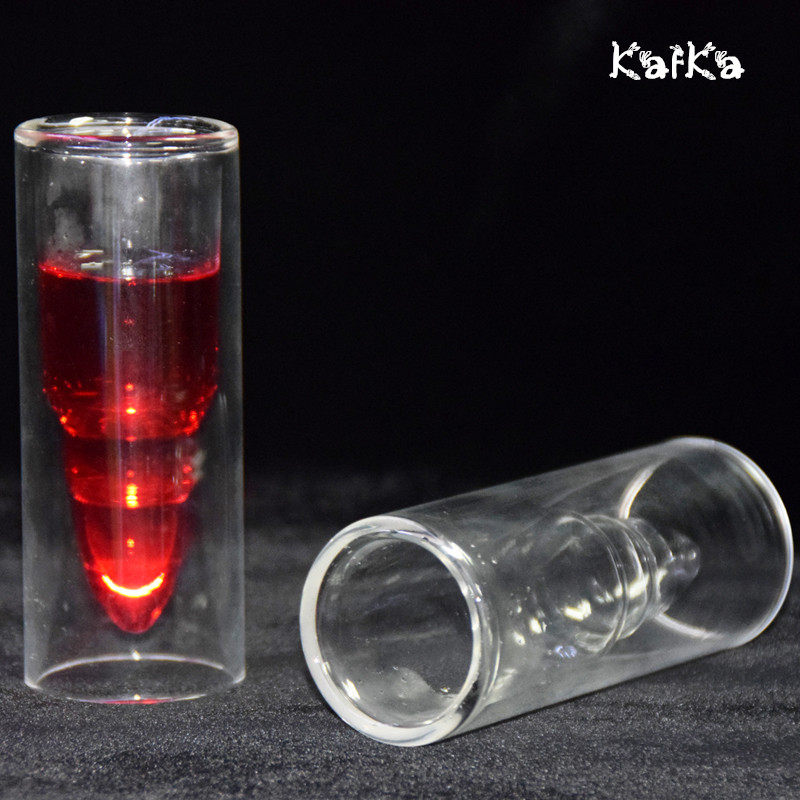 导弹啤酒杯 2PC子弹杯 双层玻璃杯 威士忌白酒杯