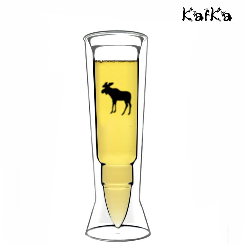 新款大号导弹啤酒杯 双层子弹玻璃杯 创意水杯