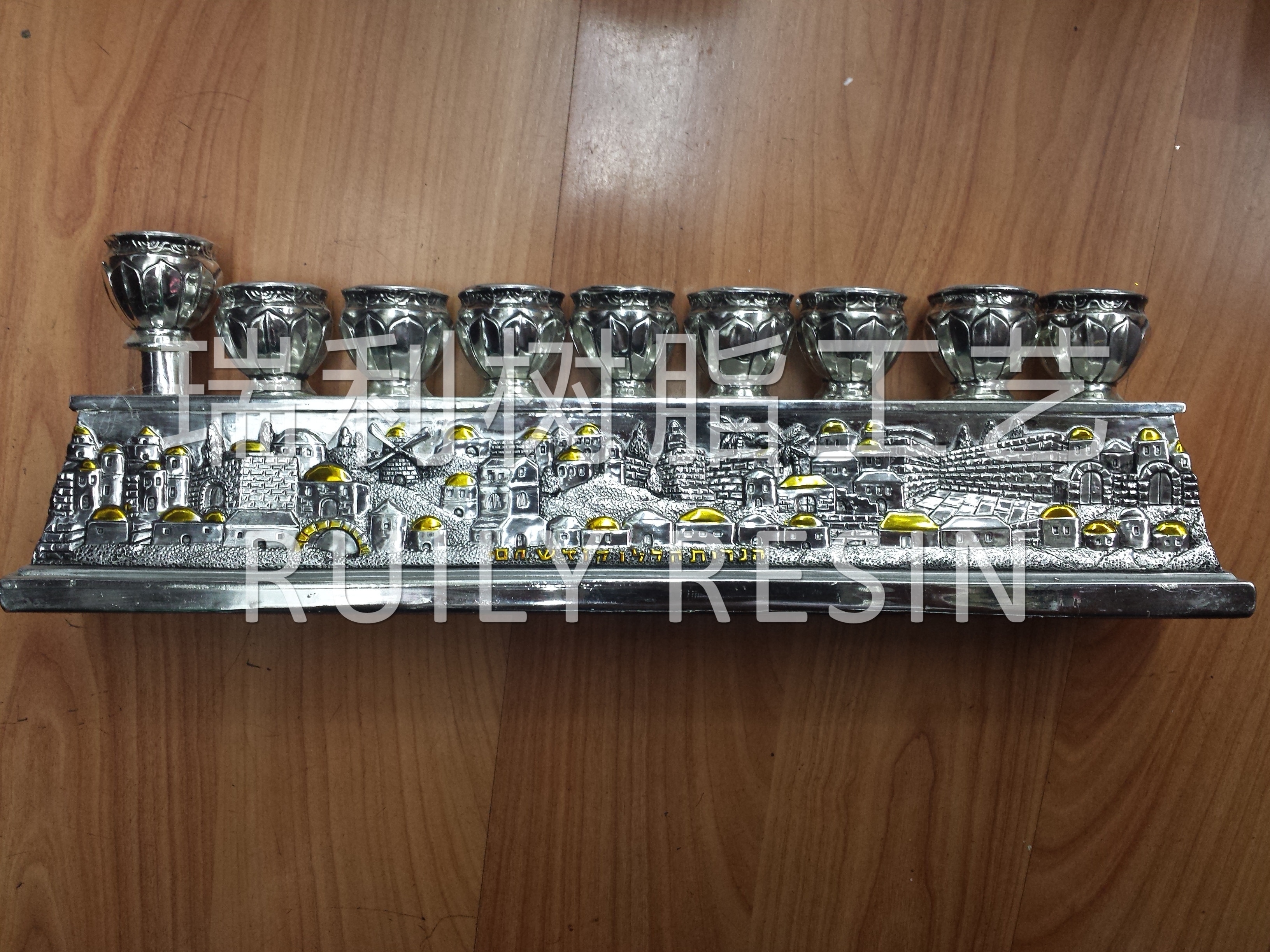 树脂宗教工艺品 摆件 电镀 九头烛台