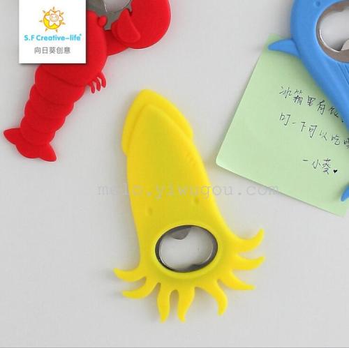 Squid Silicone Bottle Opener （Can Be Refridgerator Magnets