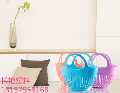 Colorful imitation bamboo basket plastic basket basket of fruit fresh and beautiful comfort 380
