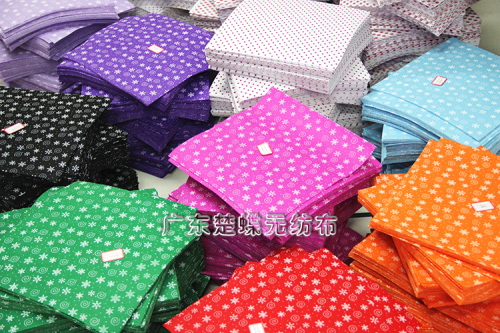 Christmas Non-Woven Printing Series Candy Snowflake Non-Woven Cloth Diyr Handmade Cloth Fabric Can Be Customized