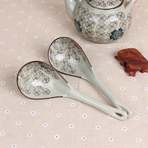 Soup Spoon Hand-Painted Underglaze Porcelain Japanese and Korean Antique Ceramics Tableware
