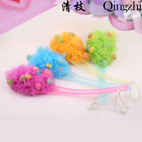[Clear Branch] Bath Brush Long Handle Large Bath Brush Sets of round Candy Grains Wash Cloth Multi-Color Mixed Batch