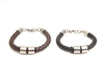 男士流行潮牌手链男款磁性路路通316不锈钢真