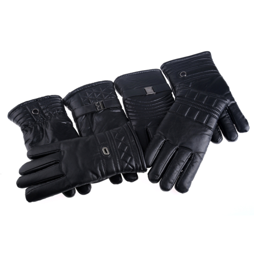 Thickened Men‘s Gloves Cycling Five Finger Gloves Waterproof Warm Leather Gloves Winter