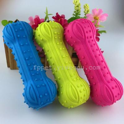 Toy dog pet toys bite of high-quality rubber pet chew toy whistle barbell toys