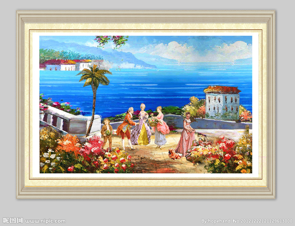 昕悦工艺四件组合陶瓷画装饰画