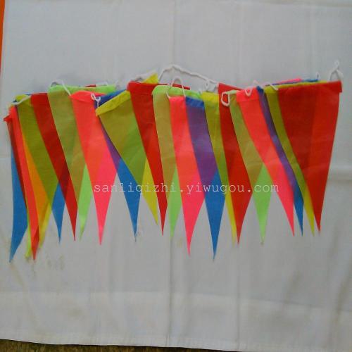 colorful triangle string flag triangle flag festive wedding flag colorful flag flag construction flag outdoor supplies