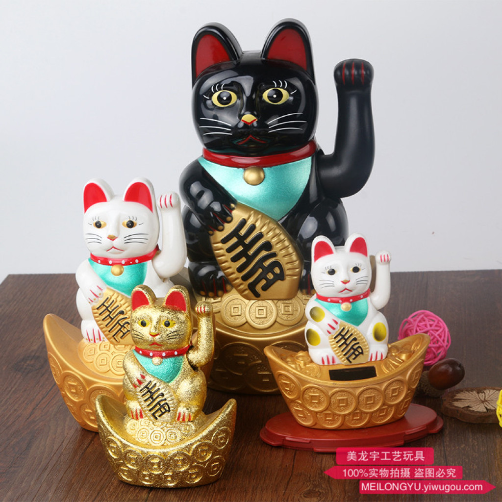 luckycat招财猫实体店,luckycat招财猫 solar electric hand gold lucky cat car decoration decoration