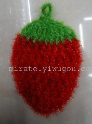 Manufacturers selling handmade crochet thick Strawberry acrylic wash pad