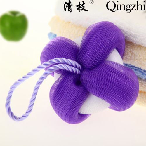 [Qing Zhi] Mesh Sponge Creative Loofah Cross Flap Mesh Sponge High Quality Shower Net Ball Direct Sales