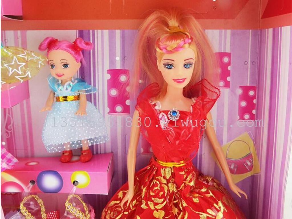 芭比娃娃甜甜屋芭礼盒套装女孩玩具带配件再送配件_4a玩具