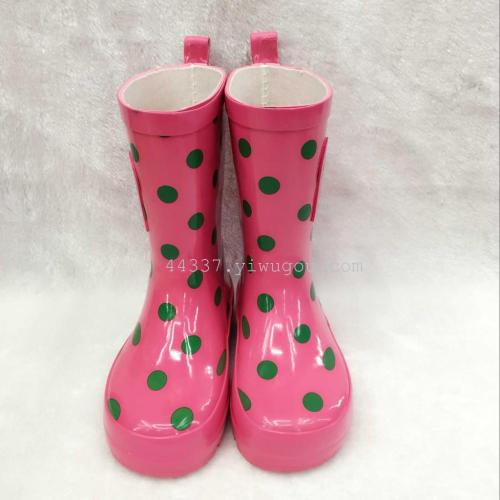 european and american fashion pink hedgehog rubber children‘s cartoon non-slip rain boots