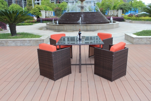 Outdoor Leisure Sofa Five-Piece Coffee Shop Bar West Dining Table and Chairs Set Garden Villa Sofa Table Chair