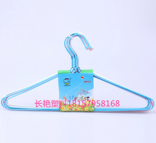 588 iron wire plastic sleeve drying rack clothes hanger clothes rack plastic sleeve clothes hanger chapelet three colors