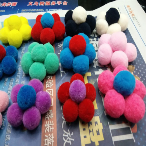 factory direct polyester high elastic fur ball creative 2cm sunflower clothing decorations，