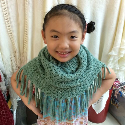 shawl factory direct sales children‘s knitted wool scarf cute sweet tassel new warm all-matching