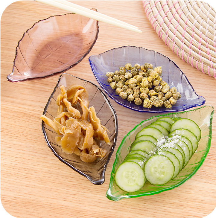 厨房用玻璃树叶小碟子小吃酱醋调味碟