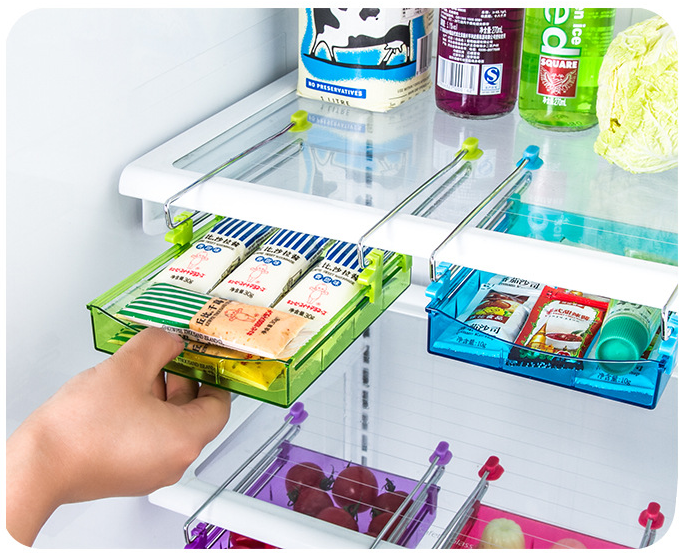 冰箱置物架 抽屉式收纳架 多功能 隔层冰箱柜