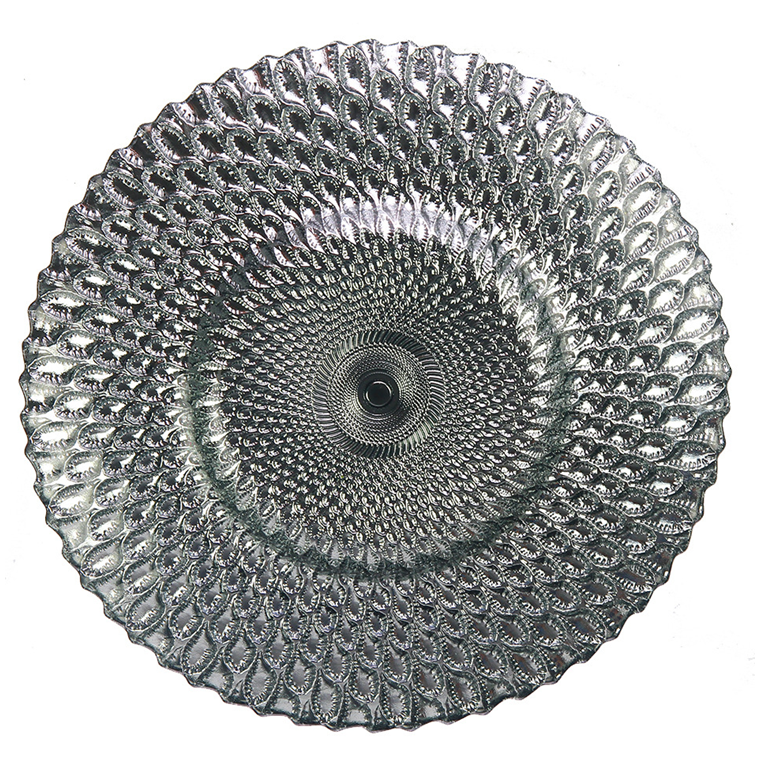 电镀玻璃盘子 水果盘 婚庆盘 西餐主盘