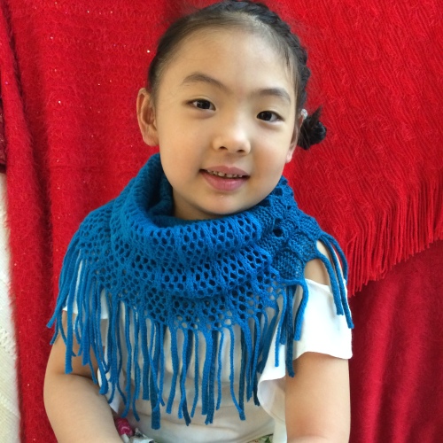factory Direct Sales New Korean Children‘s Knitted Wool Scarf Tassel Two-Color Fashion All-Match 