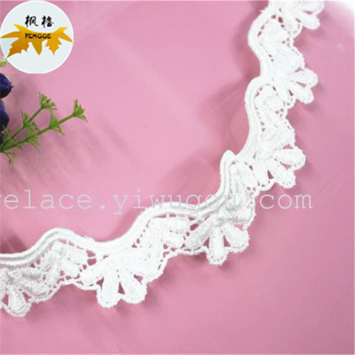 Factory Direct Sales Polyester White Wavy Lace