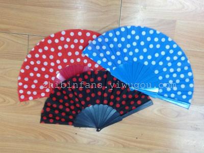 Fan fan dance fan wholesale plate dot plastic craft fan factory direct sales