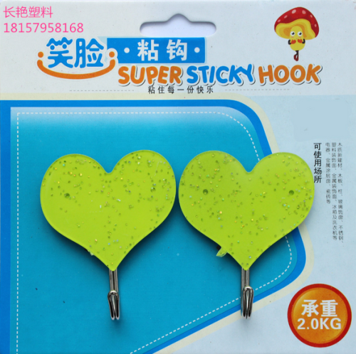 acrylic glitter plastic hook 2 sticky hooks 1331 i love you iou bearing 2kg
