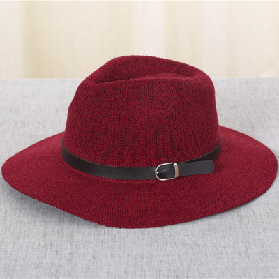 Flat along the circle yarn buckle hat warm winter hat jazz hat