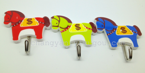 changyan printed plastic cartoon hook 3 sticky hooks 1351 red horse bearing 2kg