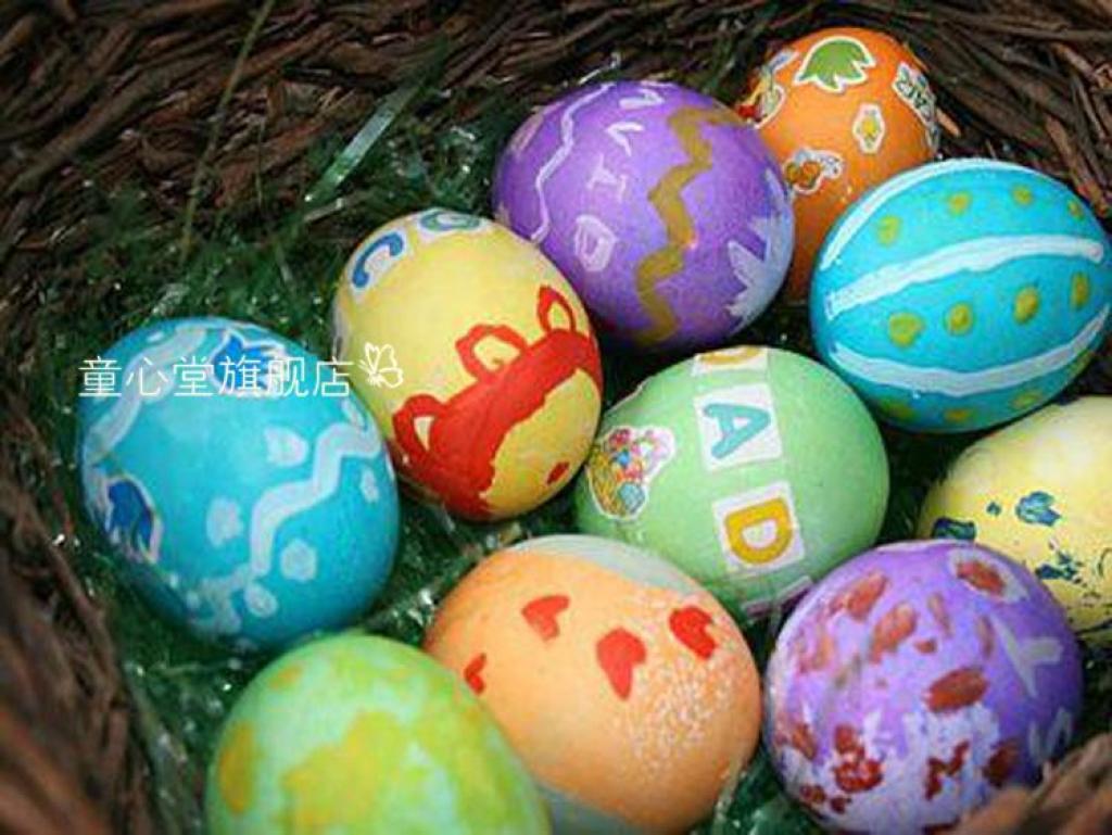 复活节彩蛋 幼儿园diy手绘蛋 手工彩绘儿童圣诞画画装饰彩蛋 制作