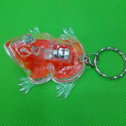 supply cartoon frog-shaped led luminous keychain light mini gift small pendant creative gift