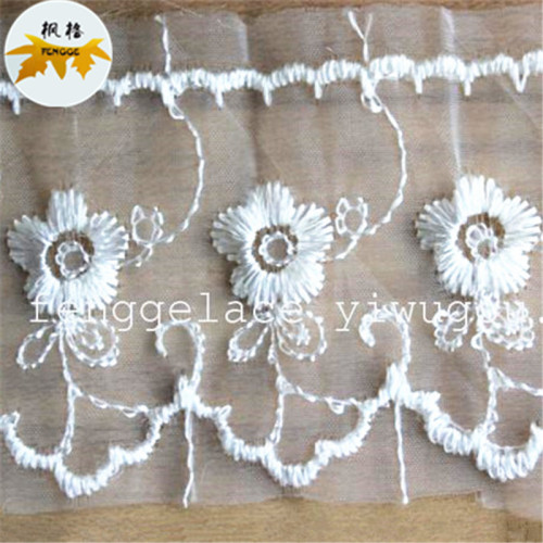 Factory Direct Sales New Style White Stabilized Yarn Exquisite Embroidery Small Fresh Lace