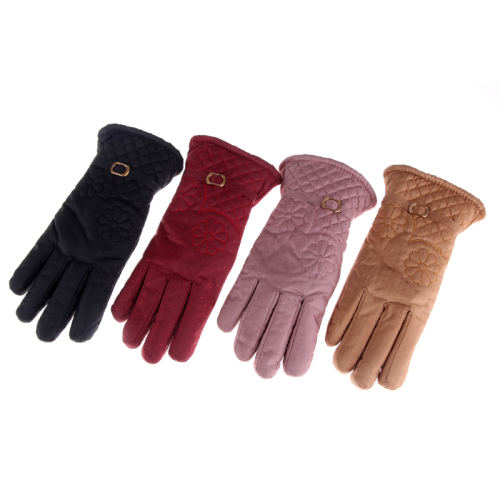 fashion plum blossom women‘s gloves five-finger gloves fleece-lined cold-proof warm gloves