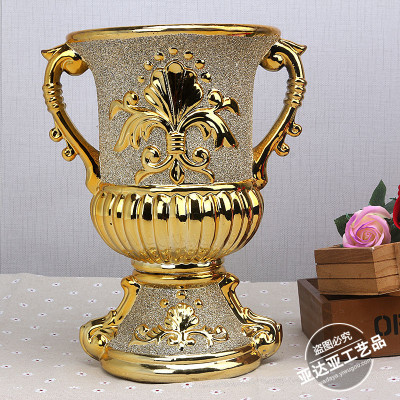 European ceramic inlaid copper creative home living room decoration crafts trophy Decoration