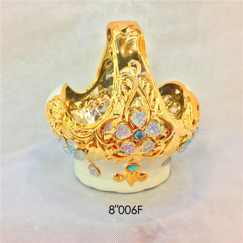 热卖新款陶瓷果盘果碗摆件 家居创意摆件 工艺品花篮